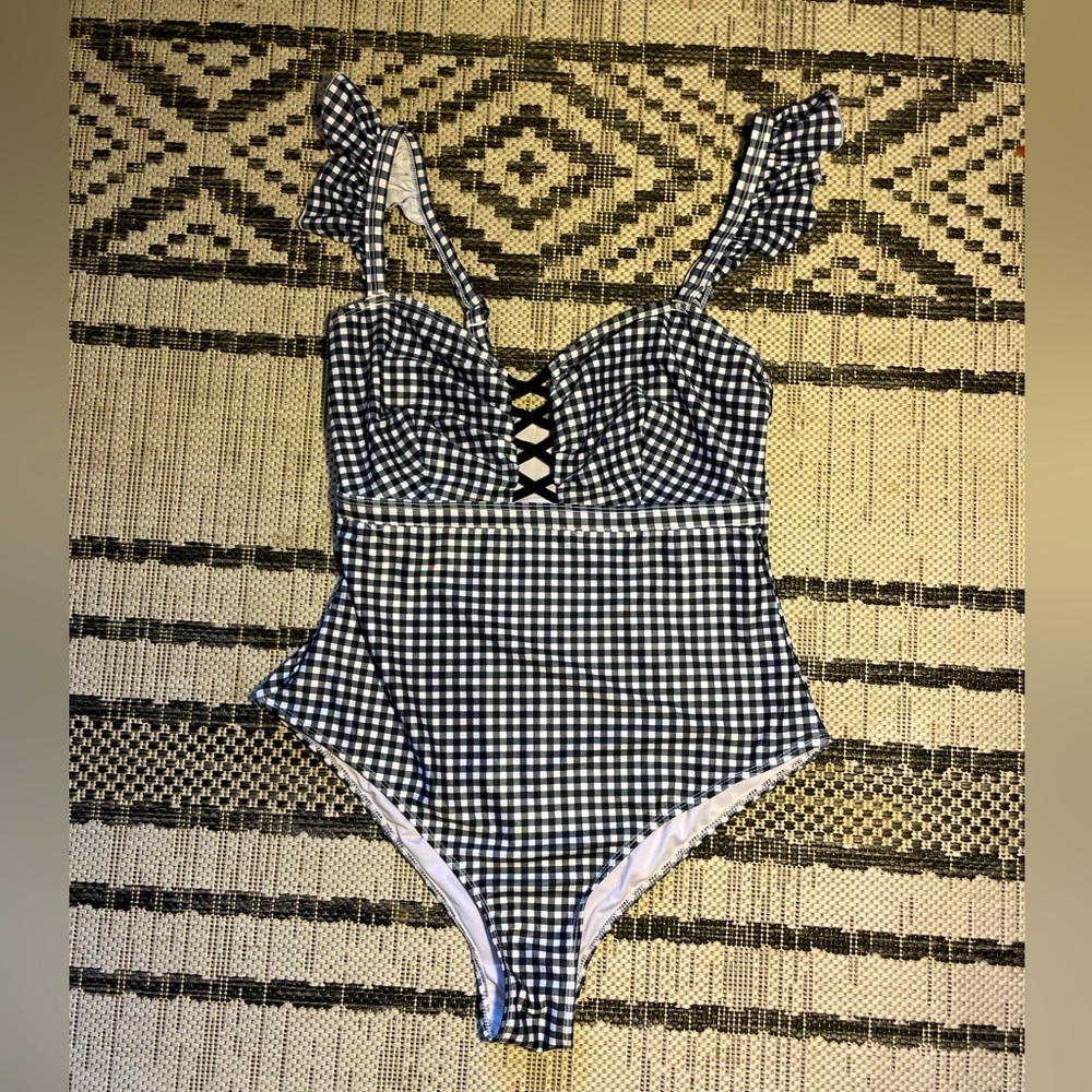 Peek & Beau one-piece swim suit with ruffle